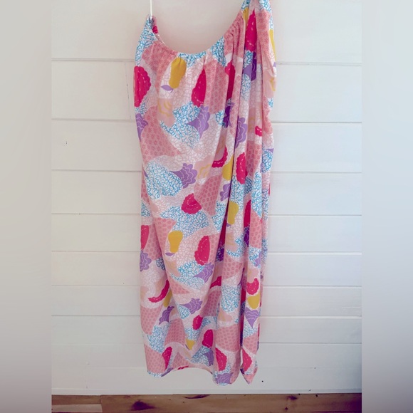 NWT America And Beyond MIDI DRESS Cutout One Shoulder Kaftan Colorful MEDIUM - Picture 2 of 5